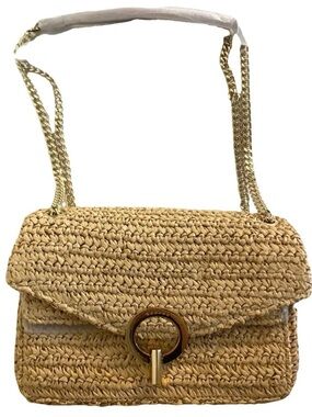 Sandro Tan Woven Shoulder Bag